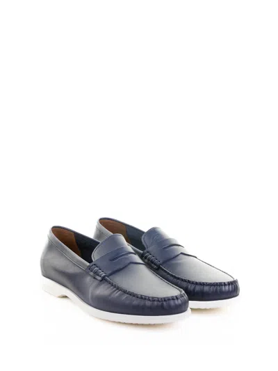 Fratelli Rossetti Blue Leather Moccasin