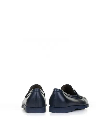 Fratelli Rossetti Marine Blue Leather Loafers