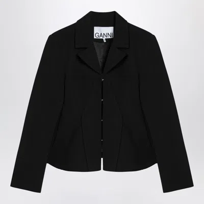 Ganni Crepe Jacket With Back Seam Detailing