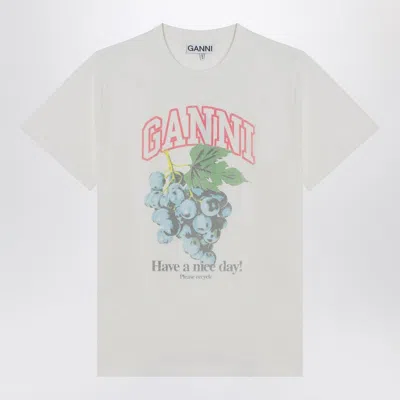 Ganni Grape Print Crew Neck Short Sleeve Top