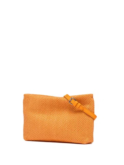 Gianni Chiarini Brenda Orange Clutch Bag With Resin Chain