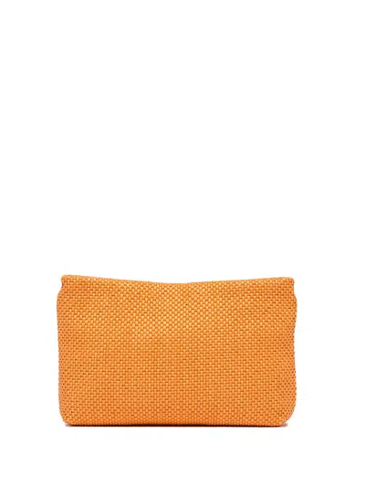 Gianni Chiarini Brenda Orange Clutch Bag With Resin Chain