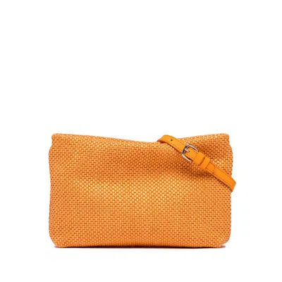Gianni Chiarini Brenda Orange Clutch Bag With Resin Chain