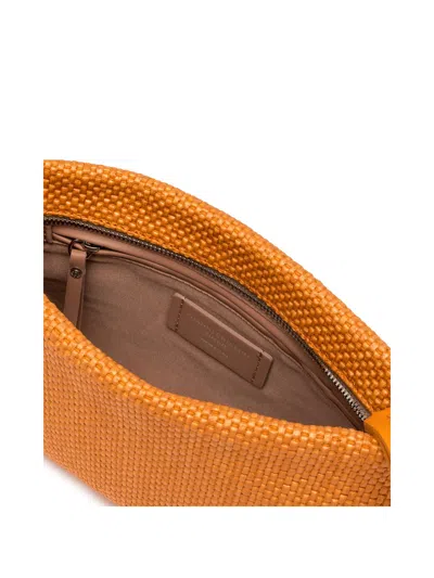 Gianni Chiarini Brenda Orange Clutch Bag With Resin Chain