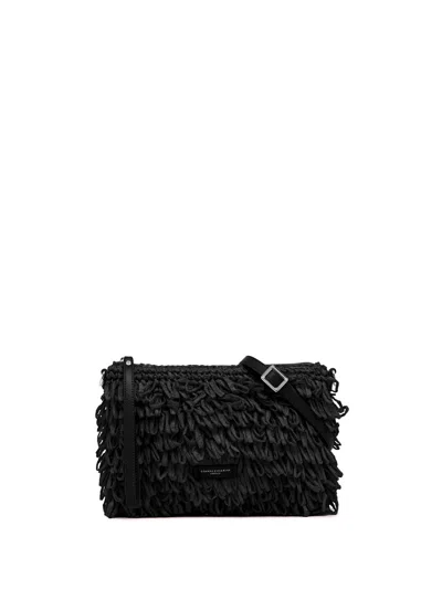 Gianni Chiarini Marcella Fabric Clutch With Raffia Curls
