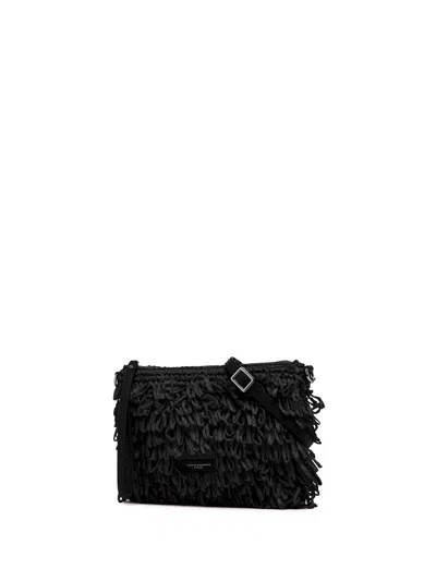 Gianni Chiarini Marcella Fabric Clutch With Raffia Curls