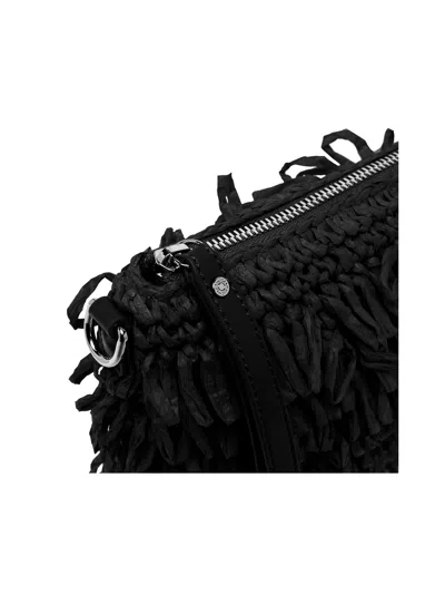 Gianni Chiarini Marcella Fabric Clutch With Raffia Curls