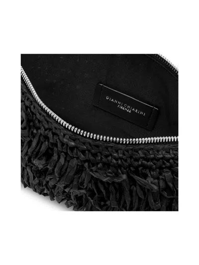Gianni Chiarini Marcella Fabric Clutch With Raffia Curls