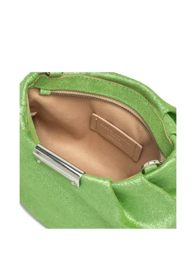 Gianni Chiarini Green Glitter Pearl Clutch Bag With Curled Effect