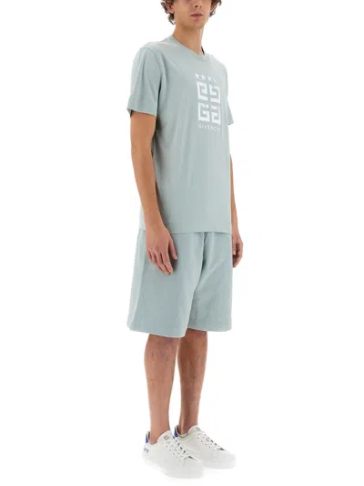 Givenchy Mineral Blue Cotton T-shirts And Polos