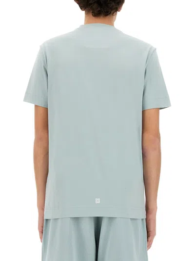 Givenchy Mineral Blue Cotton T-shirts And Polos