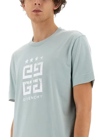 Givenchy Mineral Blue Cotton T-shirts And Polos