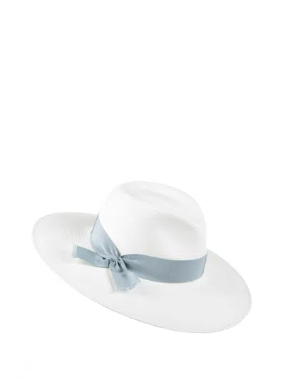 Helen Kaminski White Vitoria Wide Brim Hat