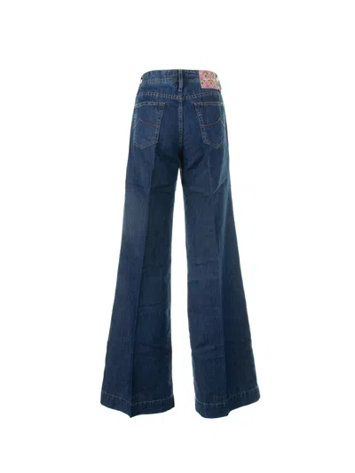 Jacob Cohen Wide Leg Jeans In Dark Denim