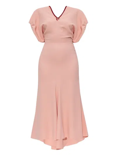 Victoria Beckham Puff-sleeved Midi Dress