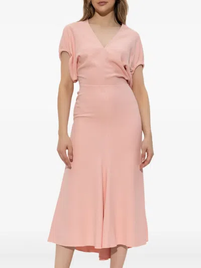 Victoria Beckham Puff-sleeved Midi Dress