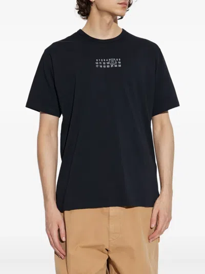 Mm6 Maison Margiela Numeric Signature Mm6 T-shirt Black In Black