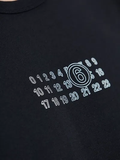 Mm6 Maison Margiela Numeric Signature Mm6 T-shirt Black In Black