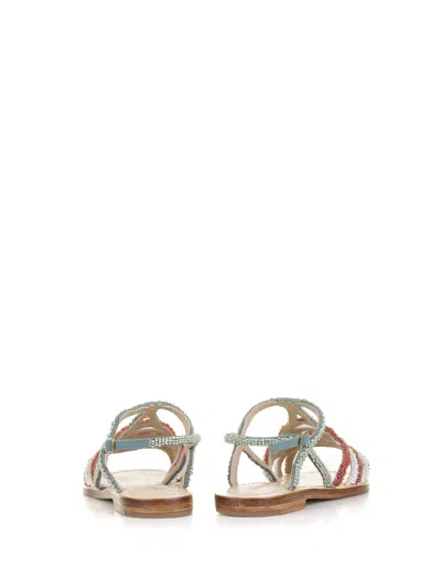 Maliparmi Leather Sole Sandals With Handmade Embroidery