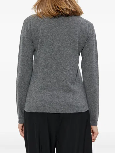 Marni Virgin Wool Cardigan With Contrasting Collar In Gray