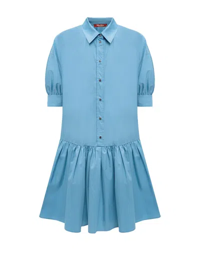 Max Mara Studio Light Blue Poplin Shirt Dress