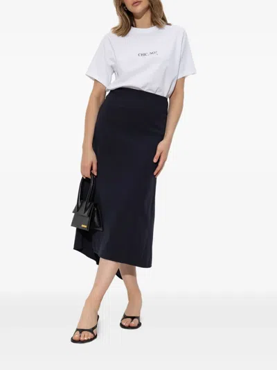 Victoria Beckham Asymmetric-hem Midi Skirt