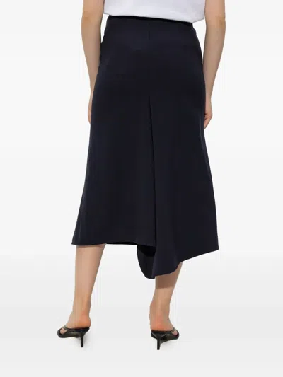 Shop Victoria Beckham Asymmetric-hem Midi Skirt