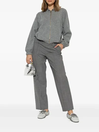 Fabiana Filippi Long-sleeved Sweater In Gray