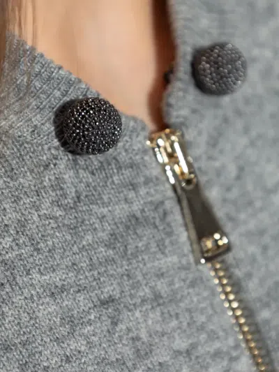 Fabiana Filippi Long-sleeved Sweater In Gray