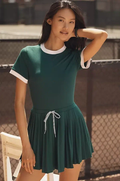 Varley Womens Trent Court 30 Stretch-jersey Mini Dress Forest Xs