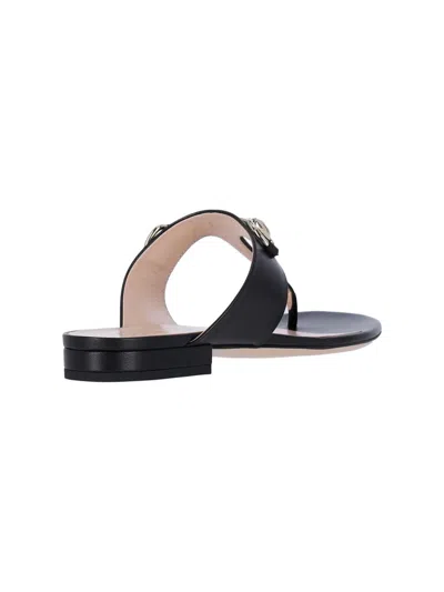 Gucci Women's Flip-flops With Leather Clamp Sandal