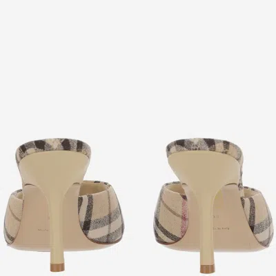 Burberry 90mm Lf Mews Check Textile Mules