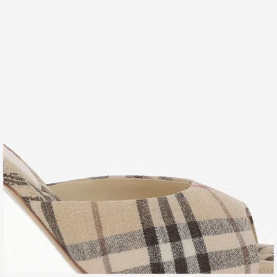 Burberry 90mm Lf Mews Check Textile Mules