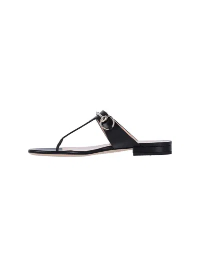 Gucci Women's Flip-flops With Leather Clamp Sandal