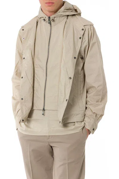 Emporio Armani Nylon Jacket With Adjustable Hem And Detachable Hood