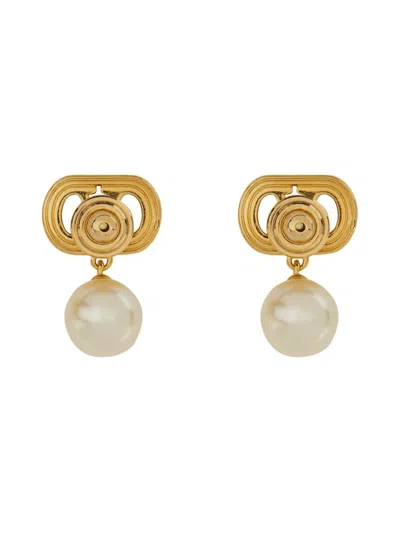 Valentino Garavani Metal And Swarovski® Pearl Ovalette Earrings