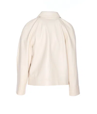 Bottega Veneta Leather Collared Jacket With Front And Lateral Pockets