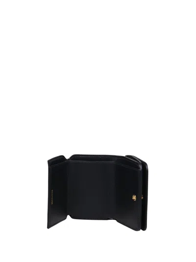 Balenciaga Mini Leather Cash 2.0 Trifold Wallet In Black