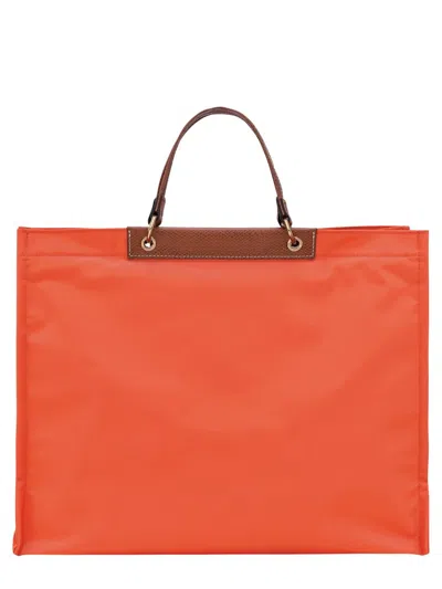 Longchamp Tote Bag With Top Handle And Contrast Flap