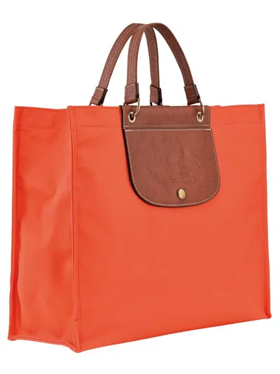 Longchamp Tote Bag With Top Handle And Contrast Flap