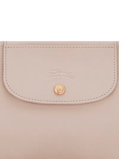 Longchamp Grey Handbag With Embossed Logo On The Front And Adjustable And Removable Shoulder Strap In Leather 