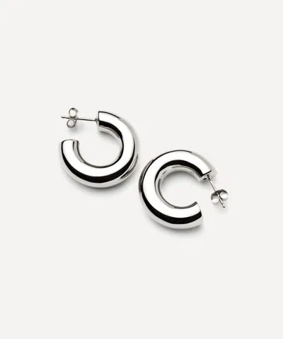Missoma Sterling Silver Chubby Medium Hoop Earrings
