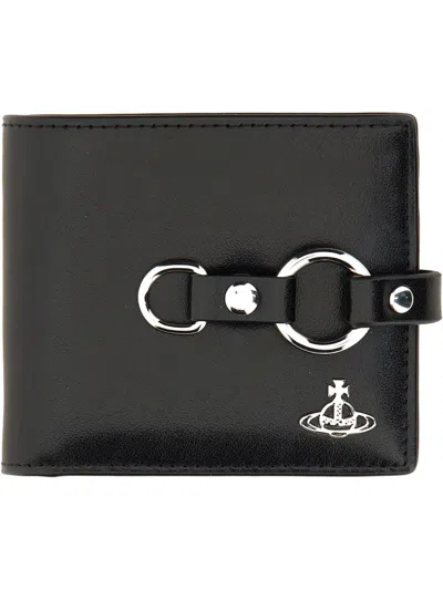 Vivienne Westwood Wallet Man. Bondage Billfold In Black