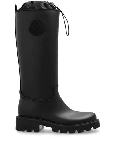 Moncler Kickstream High Rain Boots, Women, Black, Size: 41