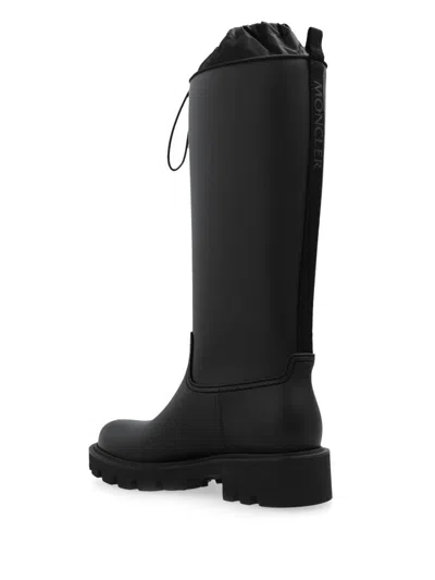 Moncler Kickstream High Rain Boots, Women, Black, Size: 41