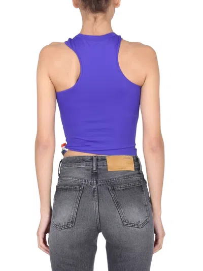 Off-white Asymmetric Cropped Top Logo Embossed