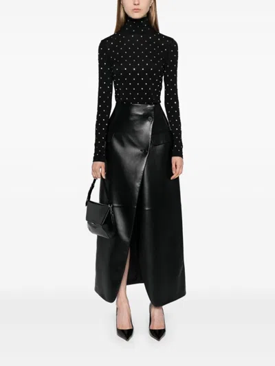 Rabanne Embellished Fitted Turtleneck Long Sleeve Top