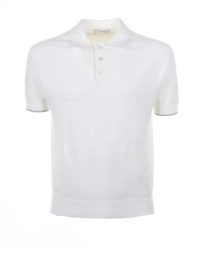Paolo Pecora White Short-sleeved Polo Shirt In Cotton