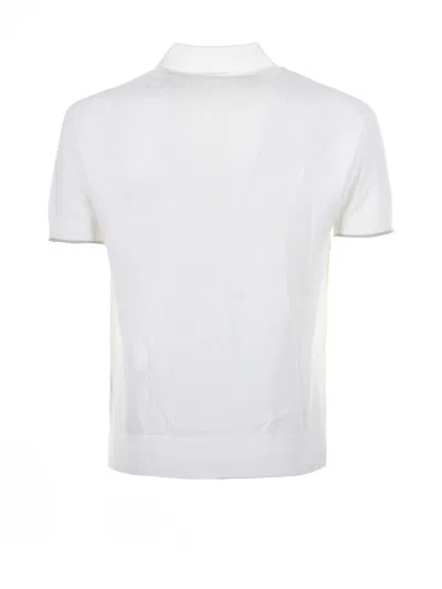 Paolo Pecora White Short-sleeved Polo Shirt In Cotton