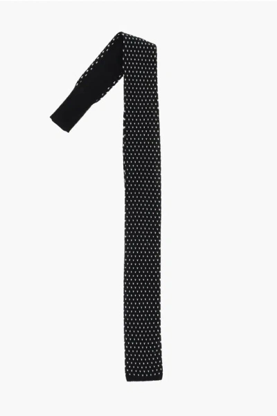 Corneliani Cc Collection Embroidered Cotton Tie In Black